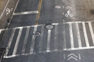 Empty crosswalk in NYC
