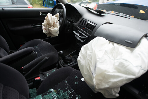 airbags deployed in a car