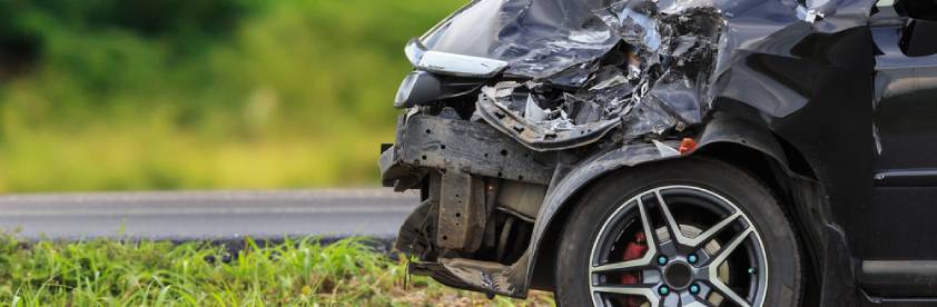 Car crash on road