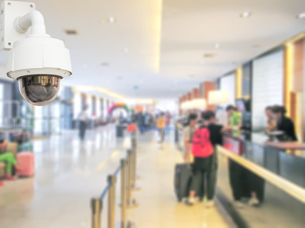 security camera in lobby of hotel