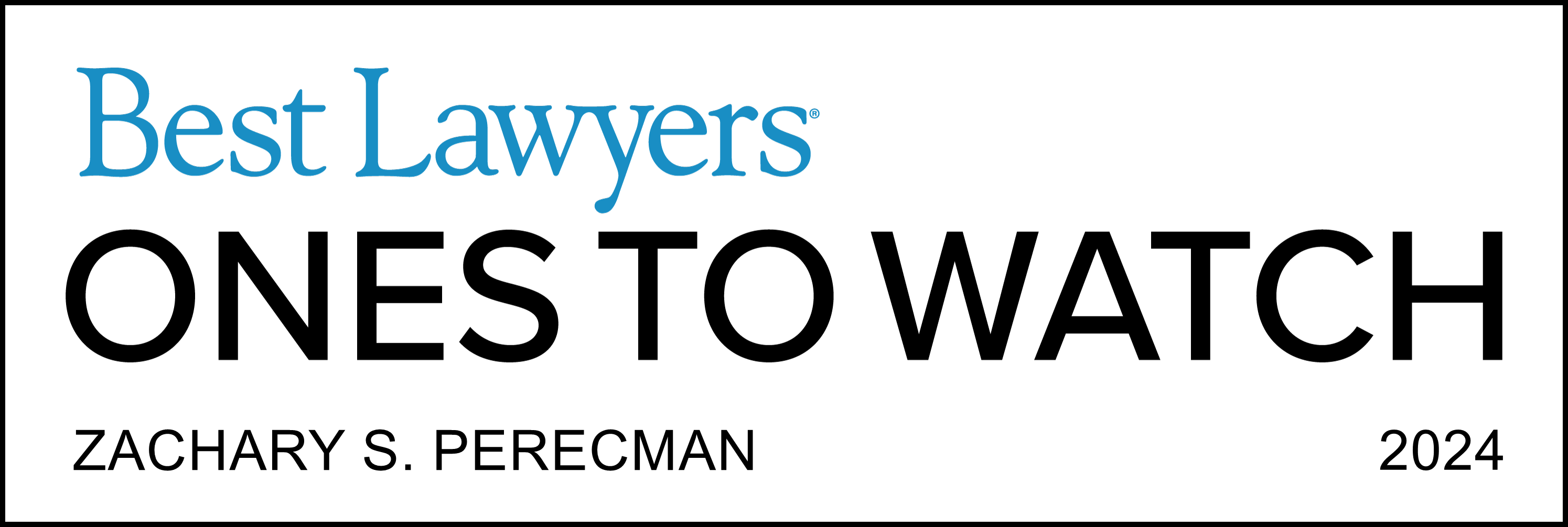 Best Lawyers Ones To Watch 2024 Zachary S. Perecman